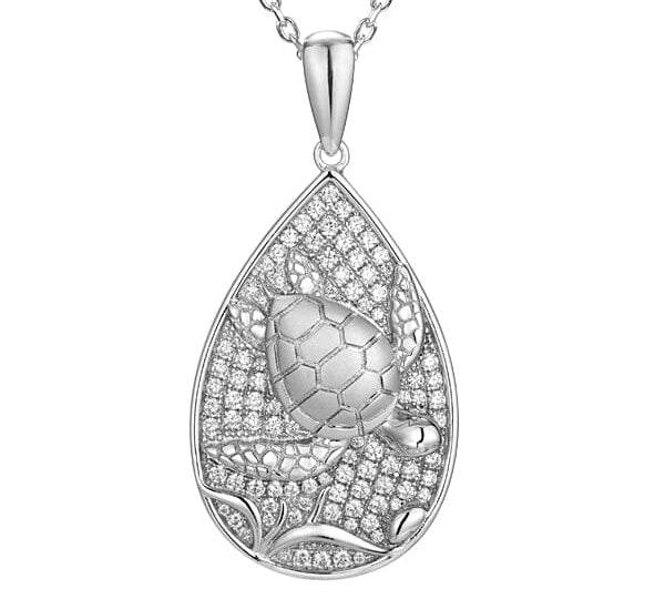 Pavé Honu Teardrop Pendant Pendant Island by Koa Nani 