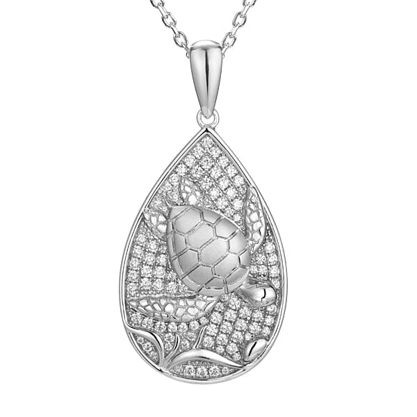 Pavé Honu Teardrop Pendant Pendant Island by Koa Nani 