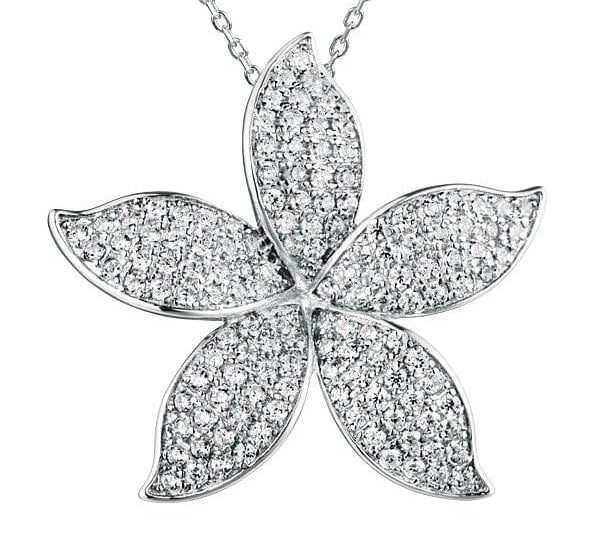 Pavé Island Orchid Pendant Pendant Island by Koa Nani White Gold 