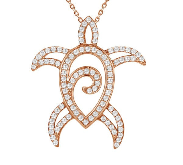 Pavé Kalaeloa Honu Pendant Pendant Island by Koa Nani Rose Gold 