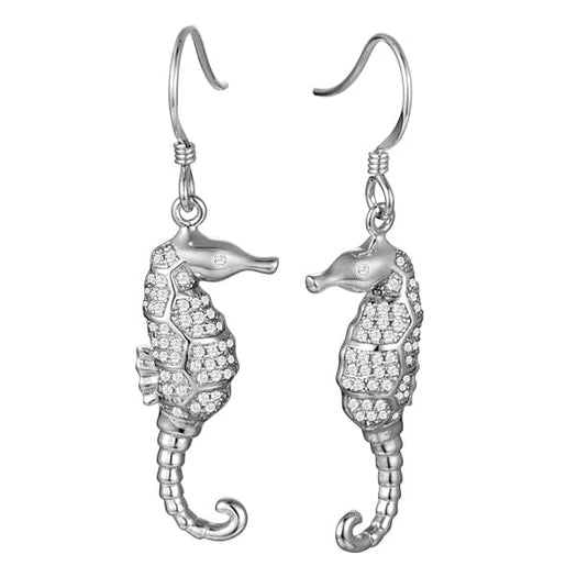 Pavé Lady Seahorse Earrings Earrings Island by Koa Nani White Gold 