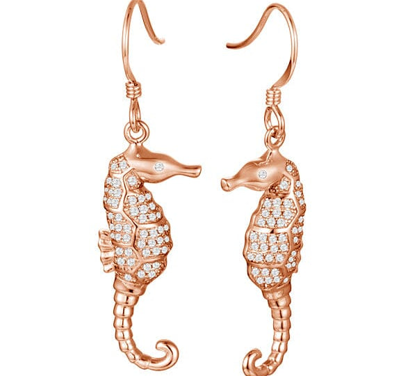 Pavé Lady Seahorse Earrings Earrings Island by Koa Nani Rose Gold 