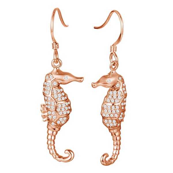 Pavé Lady Seahorse Earrings Earrings Island by Koa Nani Rose Gold 