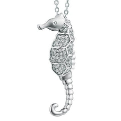 Pavé Lady Seahorse Pendant Pendant Island by Koa Nani White Gold 