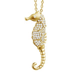 Pavé Lady Seahorse Pendant Pendant Island by Koa Nani Yellow Gold 