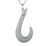 Pavé Lucky Fishhook Pendant Pendant Island by Koa Nani White Gold 