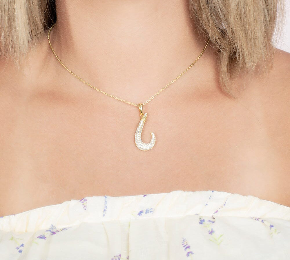 Pavé Lucky Fishhook Pendant Pendant Island by Koa Nani 