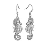 Pavé Magical Reef Seahorse Earrings Earrings Island by Koa Nani White Gold 