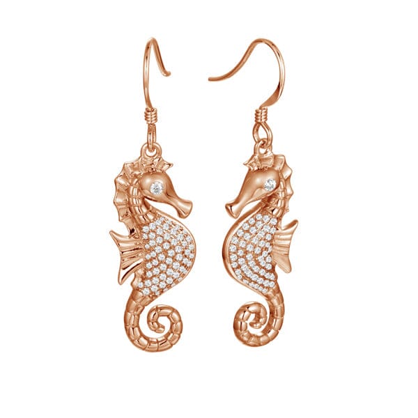 Pavé Magical Reef Seahorse Earrings Earrings Island by Koa Nani Rose Gold 