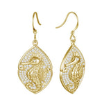 Pavé Magical Seahorse Mandorla Earrings Earrings Island by Koa Nani Yellow Gold 