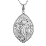 Pavé Magical Seahorse Mandorla Pendant Pendant Island by Koa Nani White Gold 