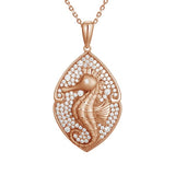 Pavé Magical Seahorse Mandorla Pendant Pendant Island by Koa Nani Rose Gold 