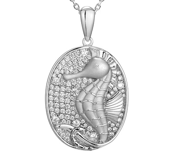 Pavé Magical Seahorse Medallion Pendant Island by Koa Nani 