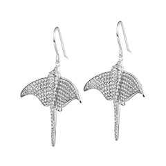 Pavé Majestic Eagle Ray Earrings Earrings Island by Koa Nani White Gold 