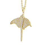 Pavé Majestic Eagle Ray Pendant Pendant Island by Koa Nani Yellow Gold 