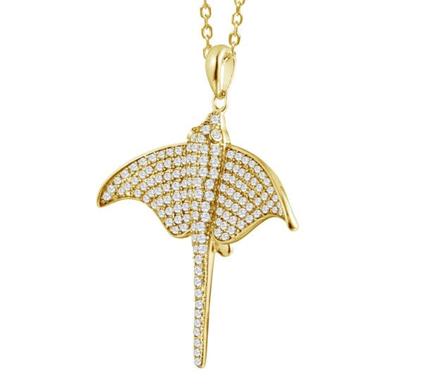 Pavé Majestic Eagle Ray Pendant Pendant Island by Koa Nani Yellow Gold 