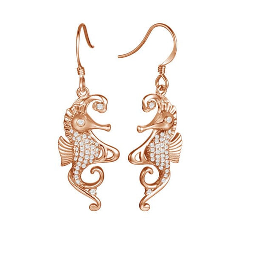 Pavé Mermaid's Seahorse Earrings Earrings Island by Koa Nani Rose Gold 