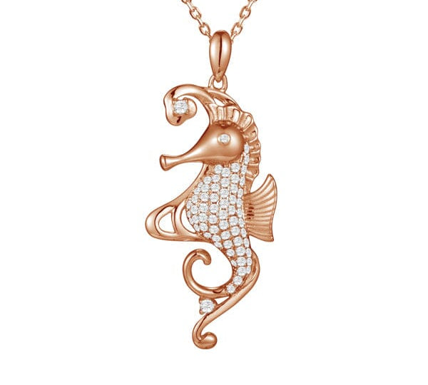 Pavé Mermaid's Seahorse Pendant Pendant Island by Koa Nani Rose Gold 