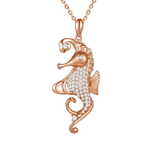 Pavé Mermaid's Seahorse Pendant Pendant Island by Koa Nani Rose Gold 