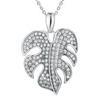 Pavé Monstera Leaf Pendant Pendant Island by Koa Nani White Gold 