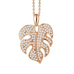 Pavé Monstera Leaf Pendant Pendant Island by Koa Nani Rose Gold 