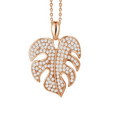 Pavé Monstera Leaf Pendant Pendant Island by Koa Nani Rose Gold 