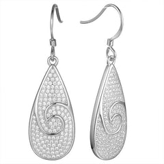 Pavé Nalu Teardrop Earrings Earrings Island by Koa Nani White Gold 