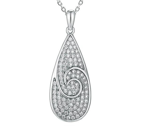 Pavé Nalu Teardrop Pendant Pendant Island by Koa Nani White Gold 