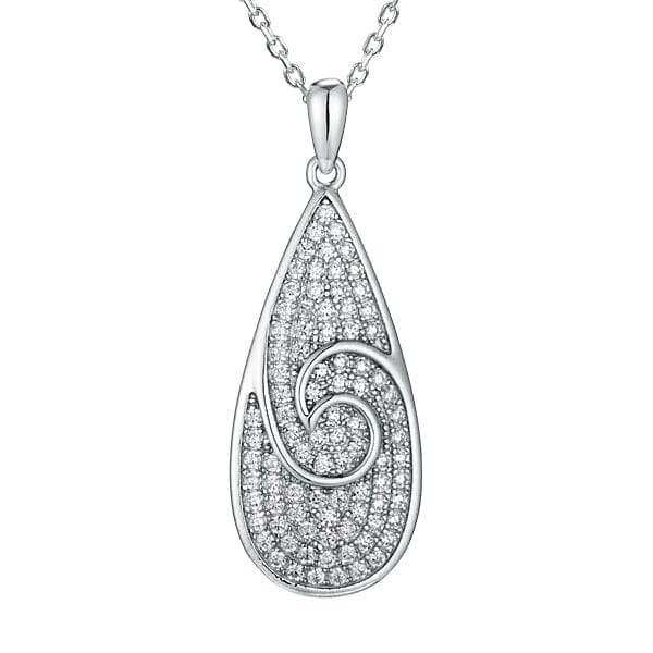 Pavé Nalu Teardrop Pendant Pendant Island by Koa Nani White Gold 