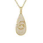 Pavé Nalu Teardrop Pendant Pendant Island by Koa Nani Yellow Gold 