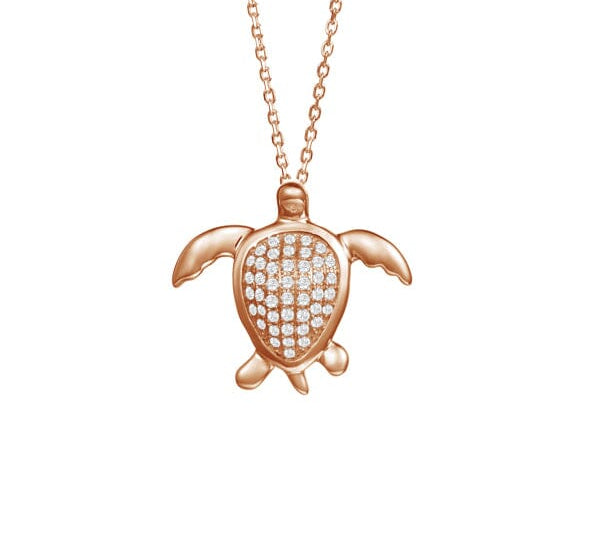 Pavé Nankuli Honu Pendant Pendant Island by Koa Nani Rose Gold 