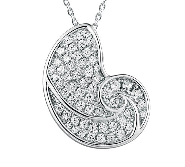 Pavé Nautilus Shell Pendant Pendant Island by Koa Nani White Gold 