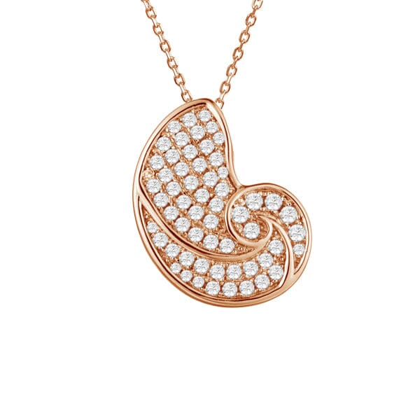 Pavé Nautilus Shell Pendant Pendant Island by Koa Nani Rose Gold 