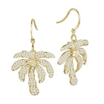 Pavé Niu Palm Tree Earrings Earrings Island by Koa Nani Yellow Gold 