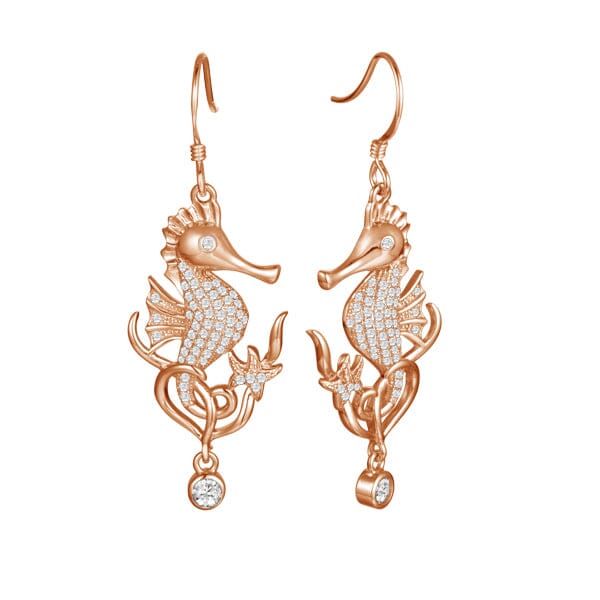 Gold Vermeil Pavé Ocean Beauty Seahorse Hook Earrings with Topaz – Island  by Koa Nani