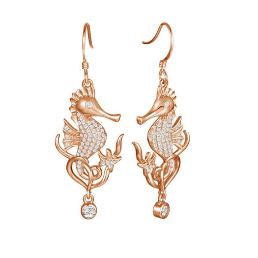 Pavé Ocean Beauty Seahorse Earrings Earrings Island by Koa Nani Rose Gold 