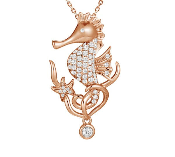 Pavé Ocean Beauty Seahorse Pendant Pendant Island by Koa Nani Rose Gold 