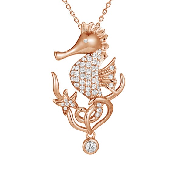 Pavé Ocean Beauty Seahorse Pendant Pendant Island by Koa Nani Rose Gold 