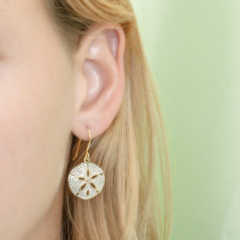 Pavé Ocean Isle Sand Dollar Earrings Earrings Island by Koa Nani 