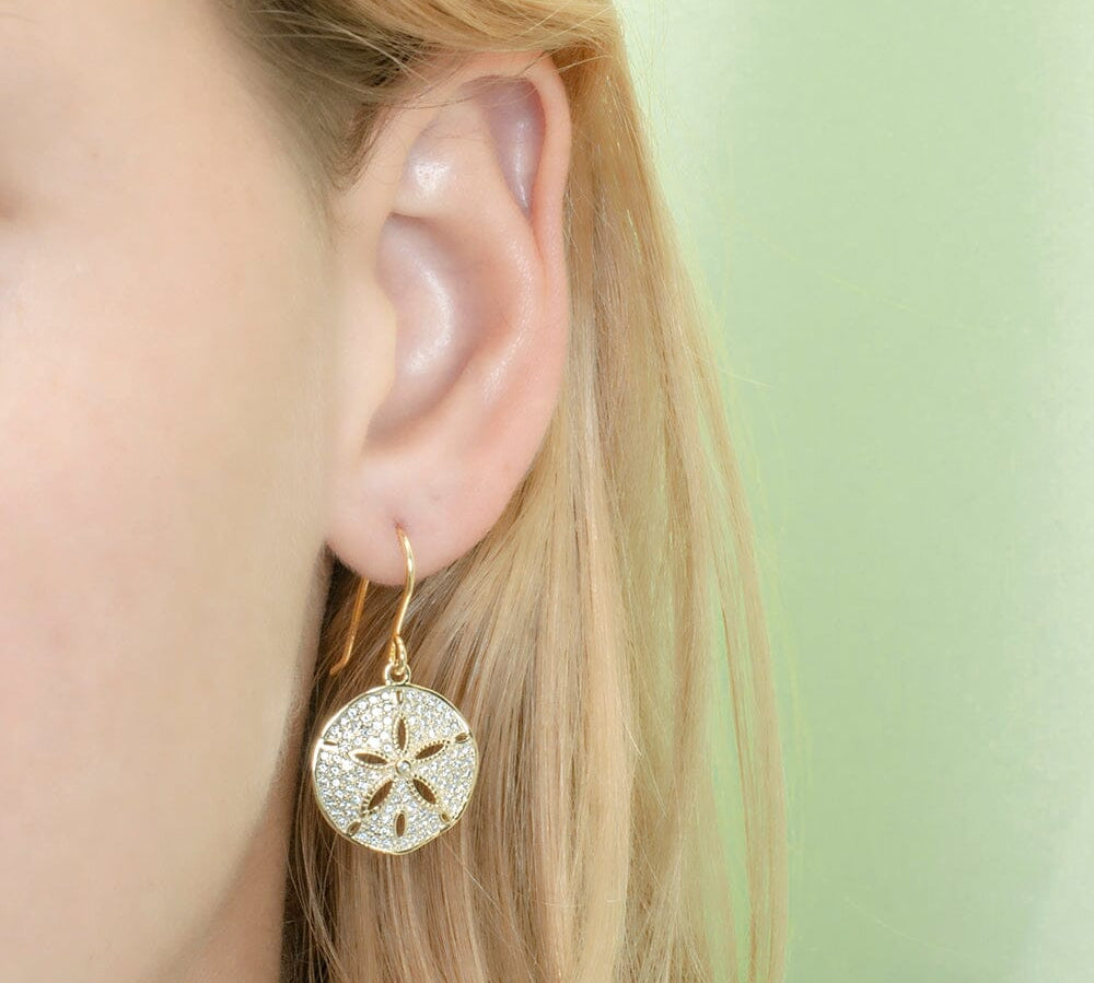 Pavé Ocean Isle Sand Dollar Earrings Earrings Island by Koa Nani 