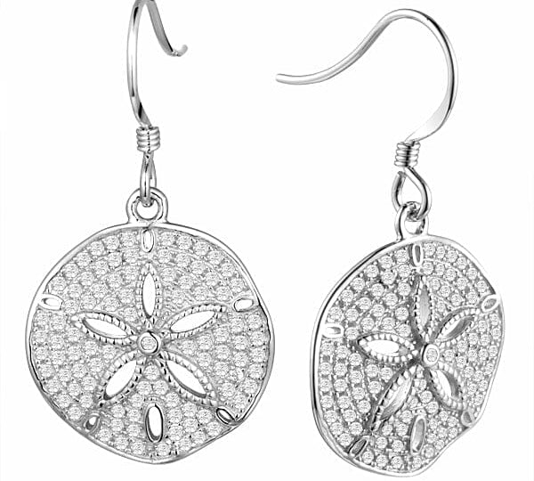 Pavé Ocean Isle Sand Dollar Earrings Earrings Island by Koa Nani White Gold 