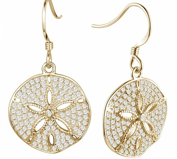 Pavé Ocean Isle Sand Dollar Earrings Earrings Island by Koa Nani Yellow Gold 