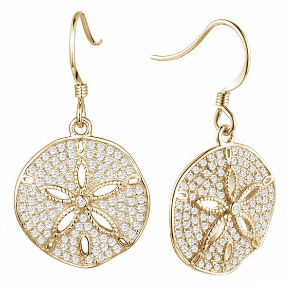 Pavé Ocean Isle Sand Dollar Earrings Earrings Island by Koa Nani Yellow Gold 