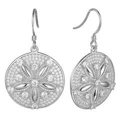 Pavé Ocean Sand Dollar Earrings Earrings Island by Koa Nani White Gold 