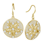 Pavé Ocean Sand Dollar Earrings Earrings Island by Koa Nani Yellow Gold 