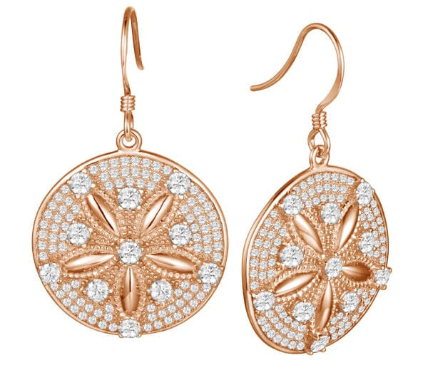 Pavé Ocean Sand Dollar Earrings Earrings Island by Koa Nani Rose Gold 