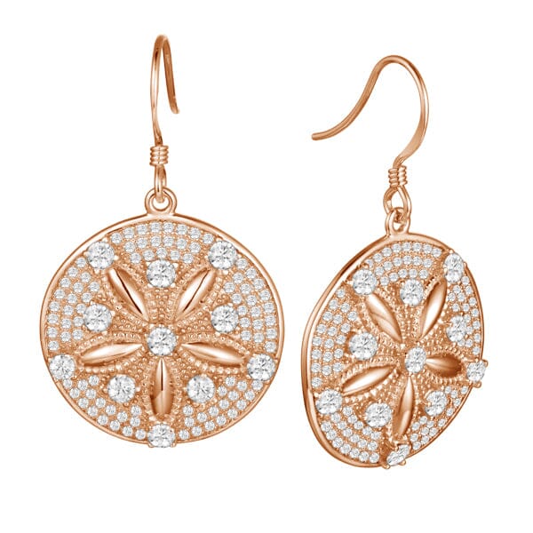 Pavé Ocean Sand Dollar Earrings Earrings Island by Koa Nani Rose Gold 