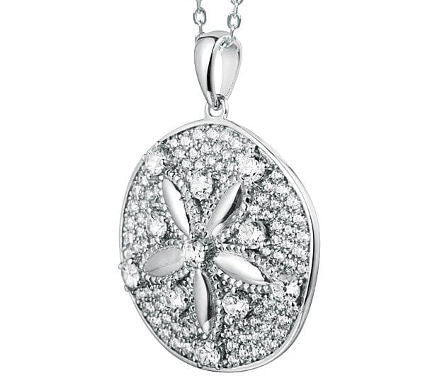 Pavé Ocean Sand Dollar Pendant Pendant Island by Koa Nani White Gold 