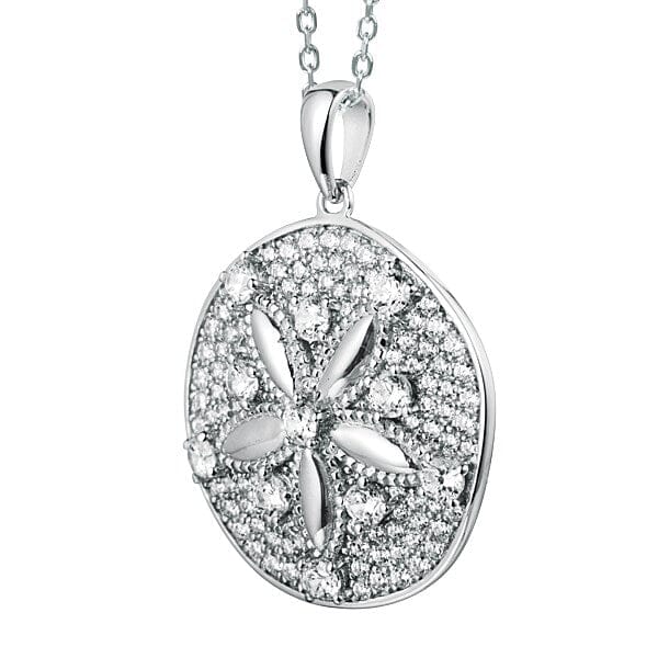 Pavé Ocean Sand Dollar Pendant Pendant Island by Koa Nani White Gold 