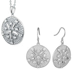 Pavé Ocean Sand Dollar Pendant & Earrings Set Other Island by Koa Nani White Gold 